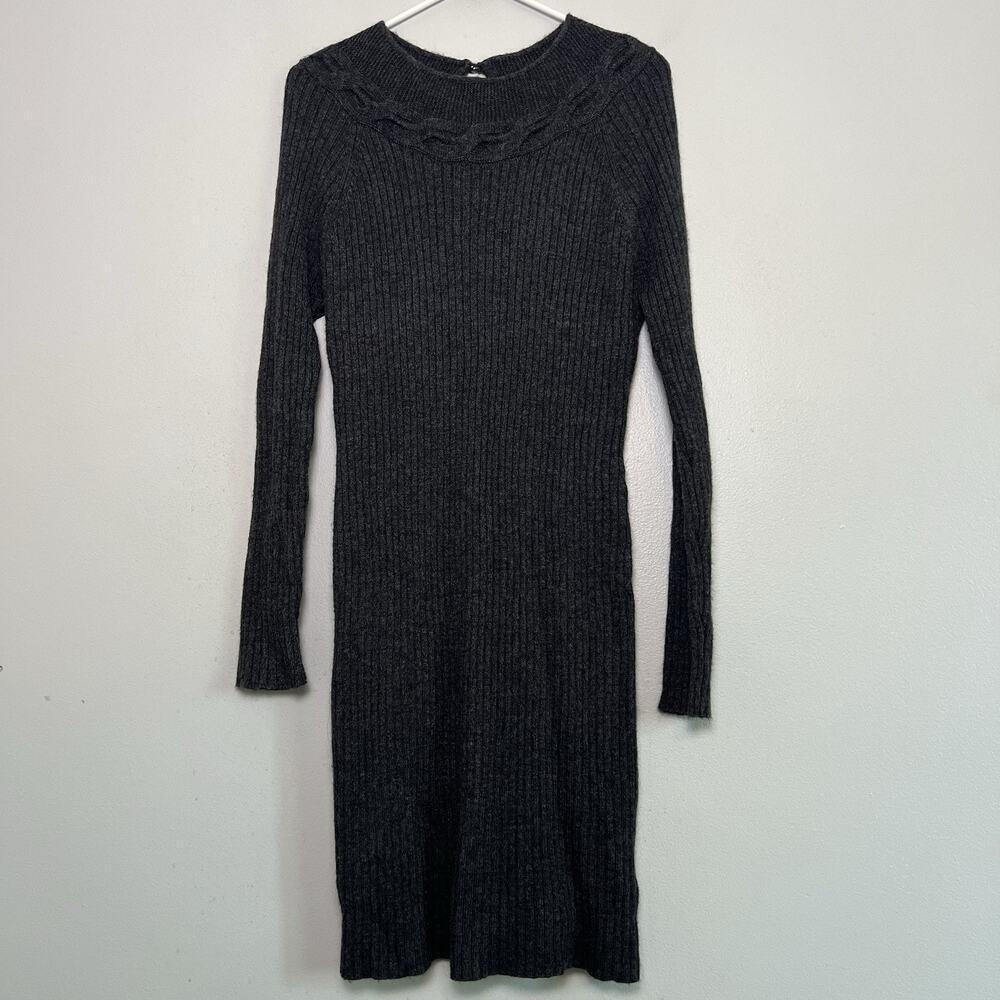 NOT FOR SALE- Paul Costelloe Wool Alpaca Long Sleeve Sweater Dress Gray Sz L
